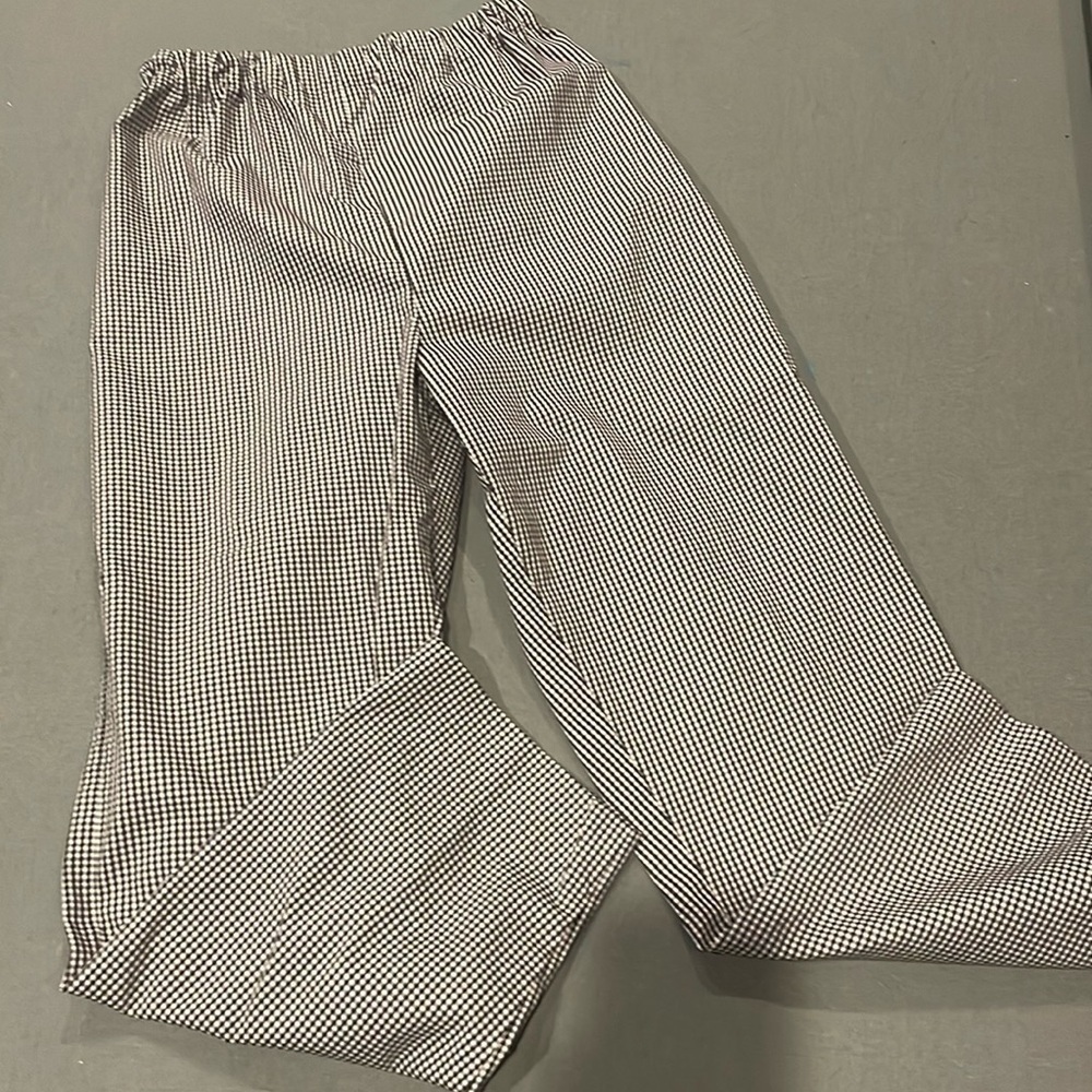 Black & white checkered handmade vintage pants medium fit elastic waist